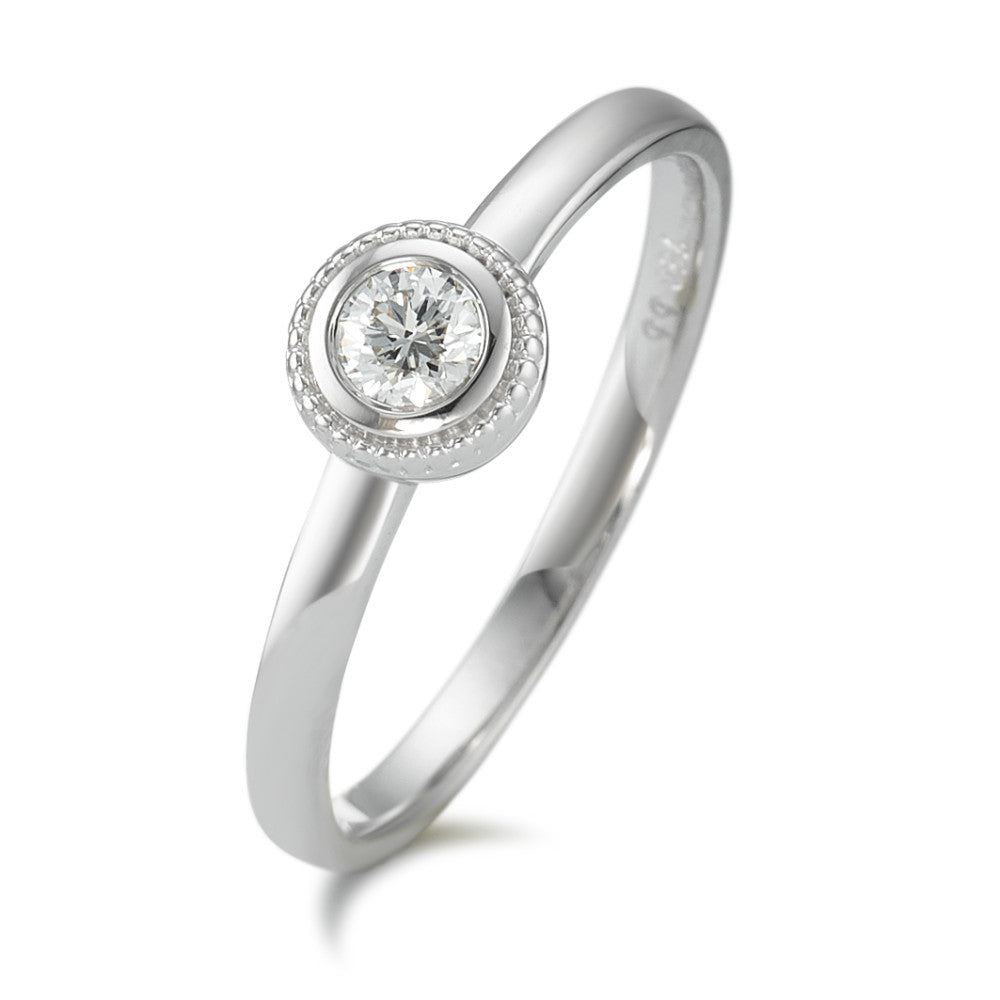 pierścionek złoto białe 750/18 K Diament 0.15 ct, w-si