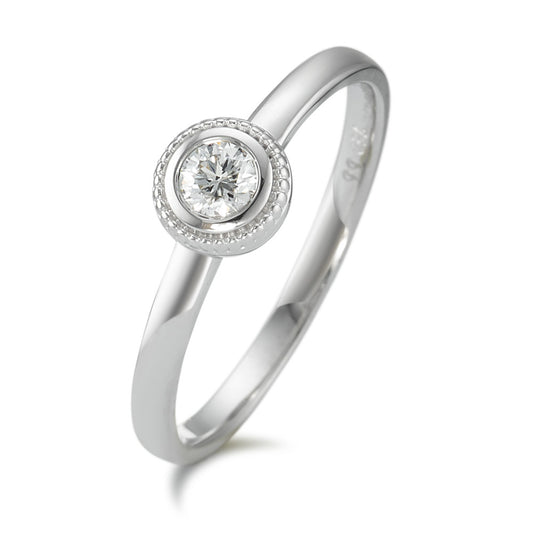 pierścionek złoto białe 750/18 K Diament 0.15 ct, w-si