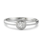 pierścionek złoto białe 750/18 K Diament 0.15 ct, w-si