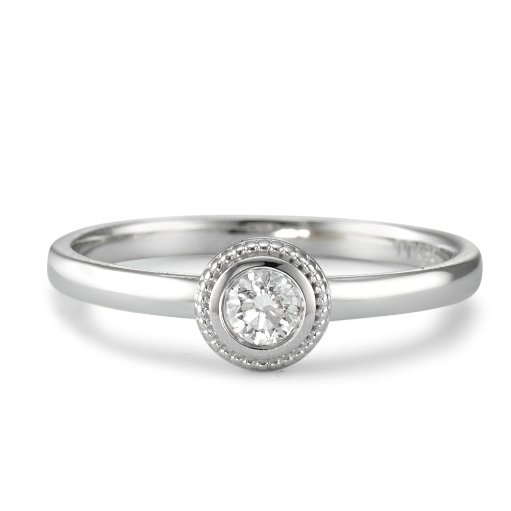 pierścionek złoto białe 750/18 K Diament 0.15 ct, w-si
