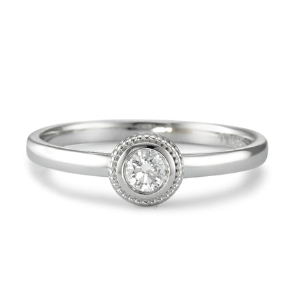 pierścionek złoto białe 750/18 K Diament 0.15 ct, w-si