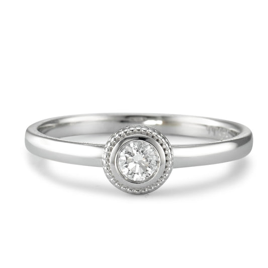 pierścionek złoto białe 750/18 K Diament 0.15 ct, w-si