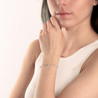 bransoletka srebro Cyrkonia rodowany 16-19 cm