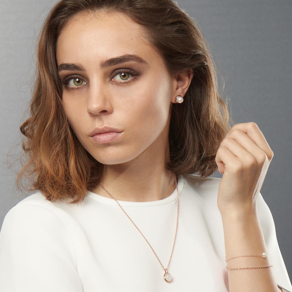 bransoletka srebro róża pozłacany Perła hodowana w wodzie słodkiej 16-19 cm