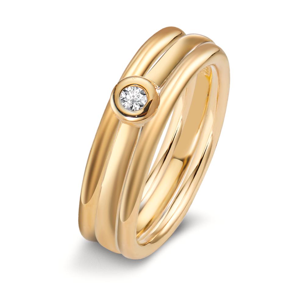 pierścionek zaręczynowy złoto żółte 750/18 K Diament 0.03 ct, w-si