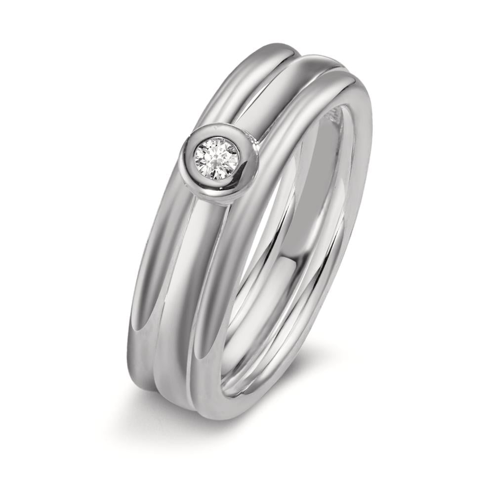 pierścionek zaręczynowy złoto białe 750/18 K Diament 0.03 ct, w-si