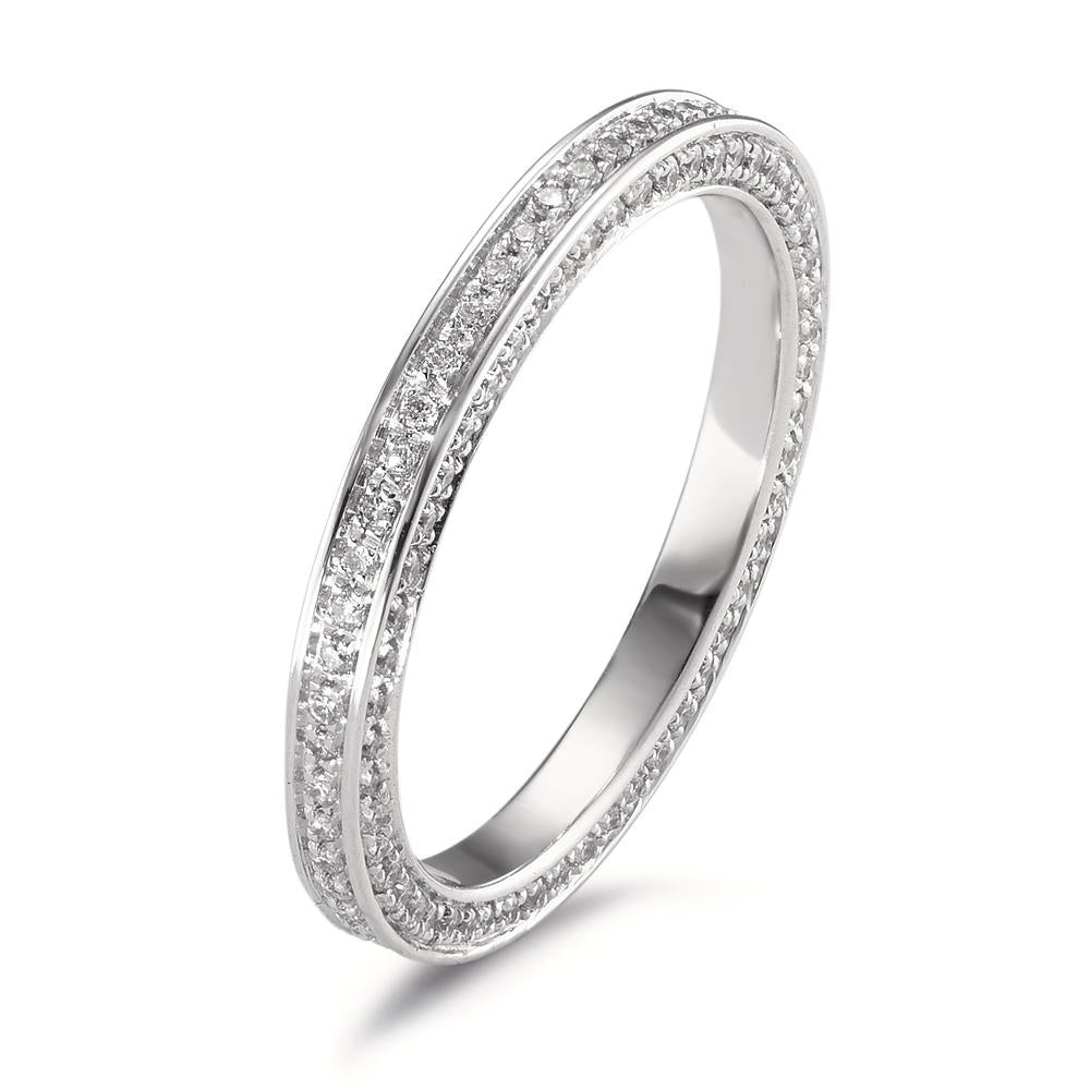 pierścionek pamięci złoto białe 750/18 K Diament biały, 0.50 ct, 155 kamienie, w-si