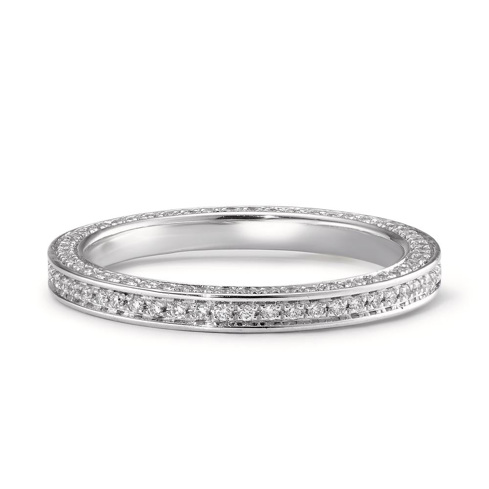 pierścionek pamięci złoto białe 750/18 K Diament biały, 0.50 ct, 155 kamienie, w-si