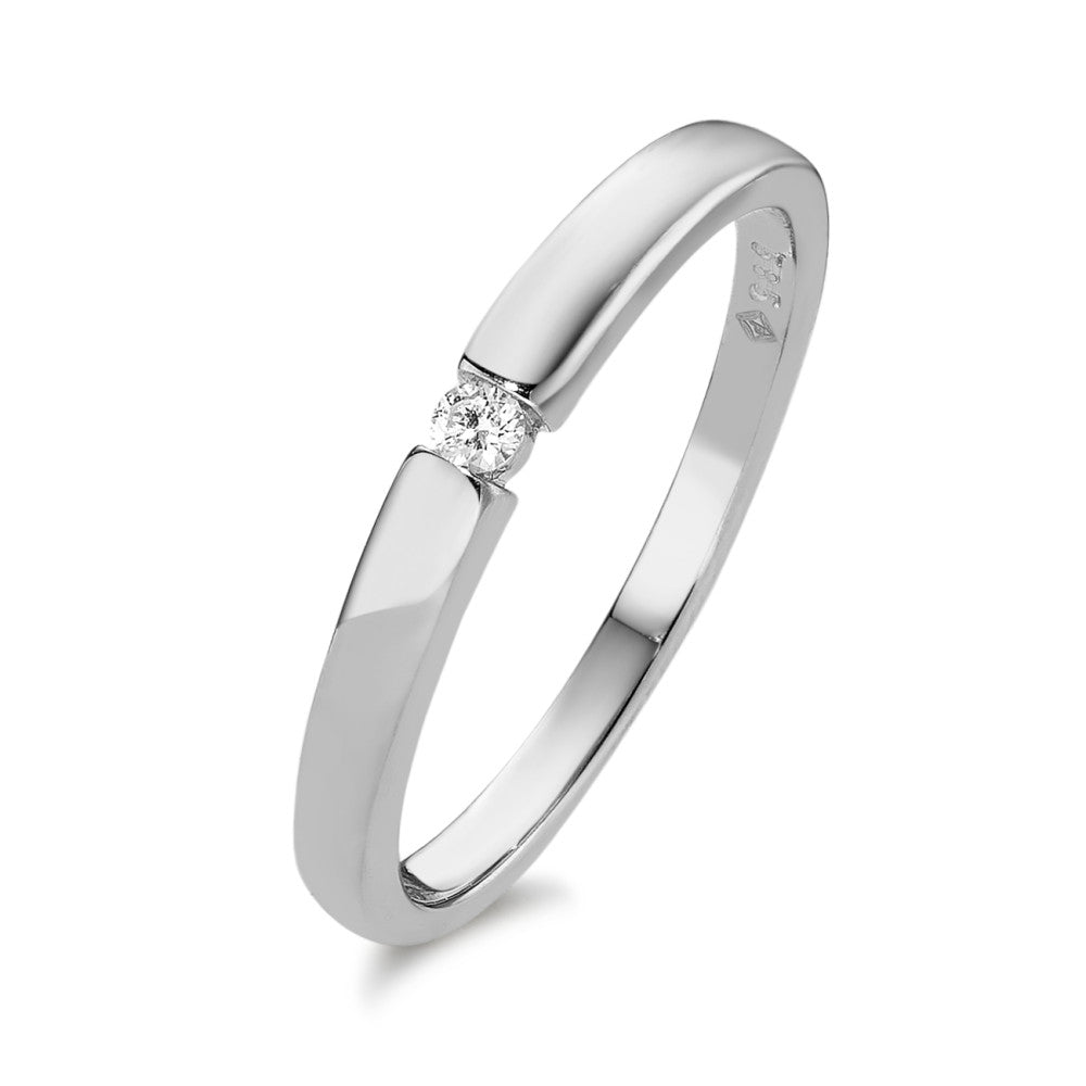 pierścionek zaręczynowy złoto białe 585/14 K Diament 0.03 ct, w-si