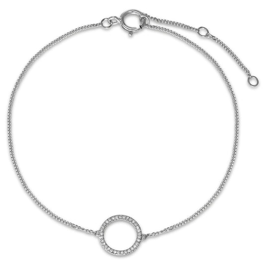 bransoletka złoto białe 585/14 K Diament 0.05 ct, w-si 15-18 cm