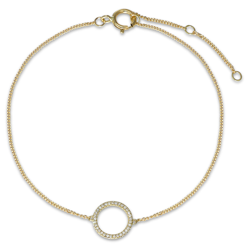 bransoletka złoto żółte 585/14 K Diament 0.05 ct, w-si 15-18 cm
