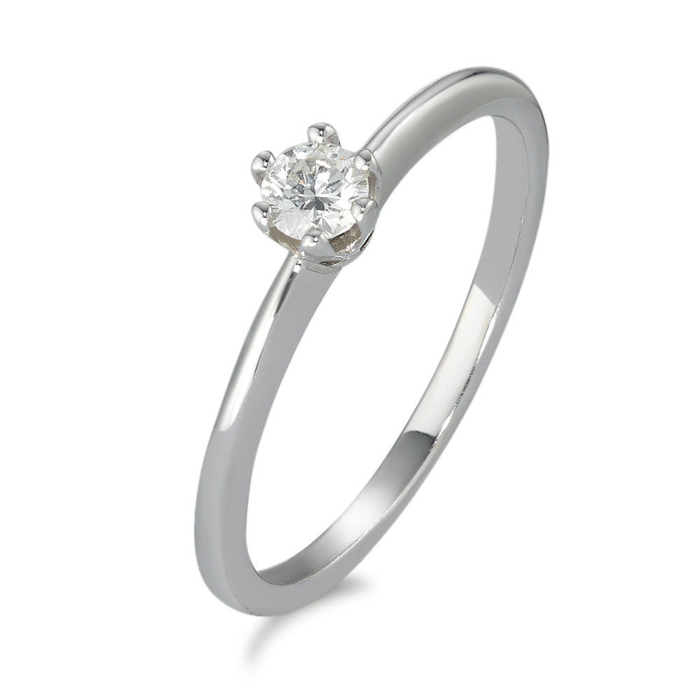 pierścionek zaręczynowy złoto białe 585/14 K Diament 0.15 ct, w-si