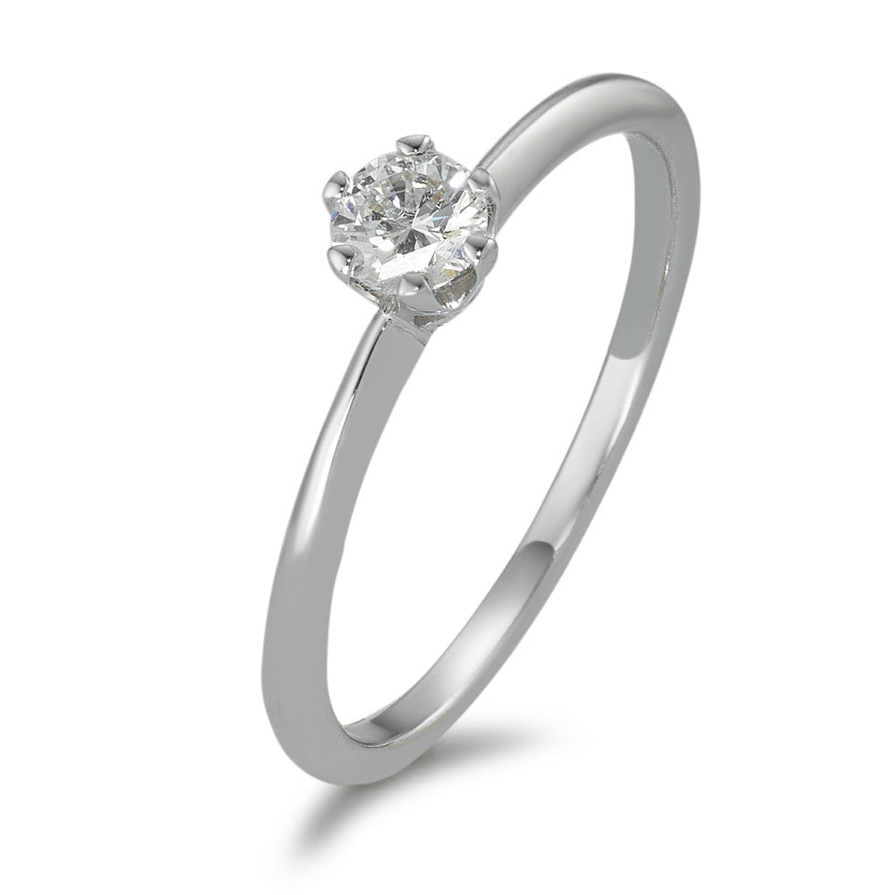 pierścionek zaręczynowy złoto białe 585/14 K Diament 0.20 ct, w-si