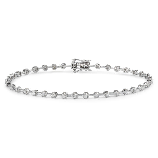 bransoletka złoto białe 750/18 K Diament 0.49 ct, 37 kamienie, w-si 18 cm