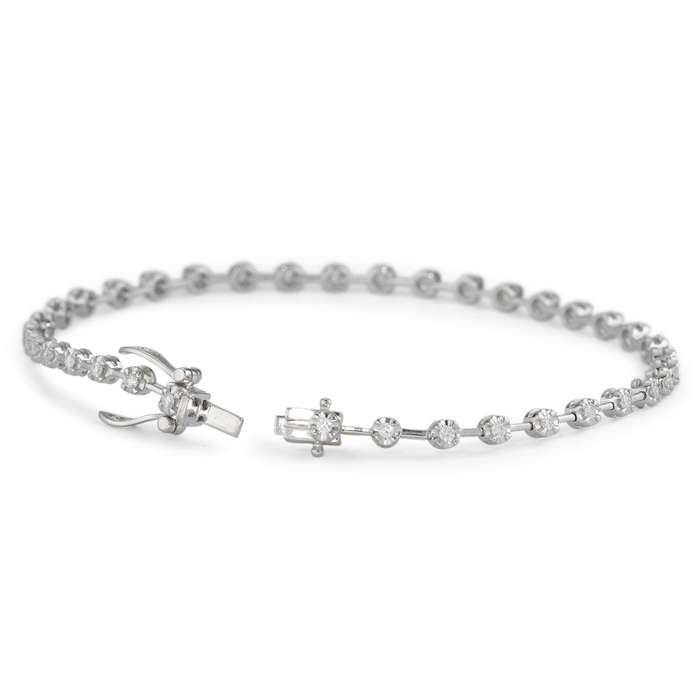 bransoletka złoto białe 750/18 K Diament 0.49 ct, 37 kamienie, w-si 18 cm