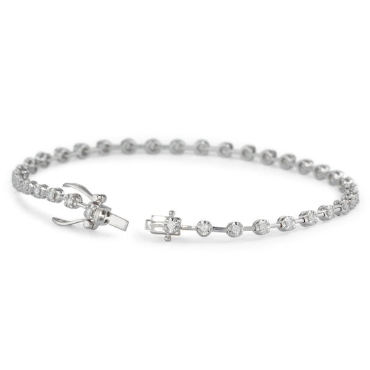 bransoletka złoto białe 750/18 K Diament 0.49 ct, 37 kamienie, w-si 18 cm