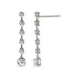 kolczyki wiszące złoto białe 750/18 K Diament 0.49 ct, 12 kamienie, w-si
