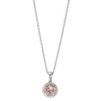 Naszyjnik złoto białe 750/18 K Morganit, Diament 0.06 ct, w-si 42-45 cm
