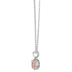 Naszyjnik złoto białe 750/18 K Morganit, Diament 0.06 ct, w-si 42-45 cm