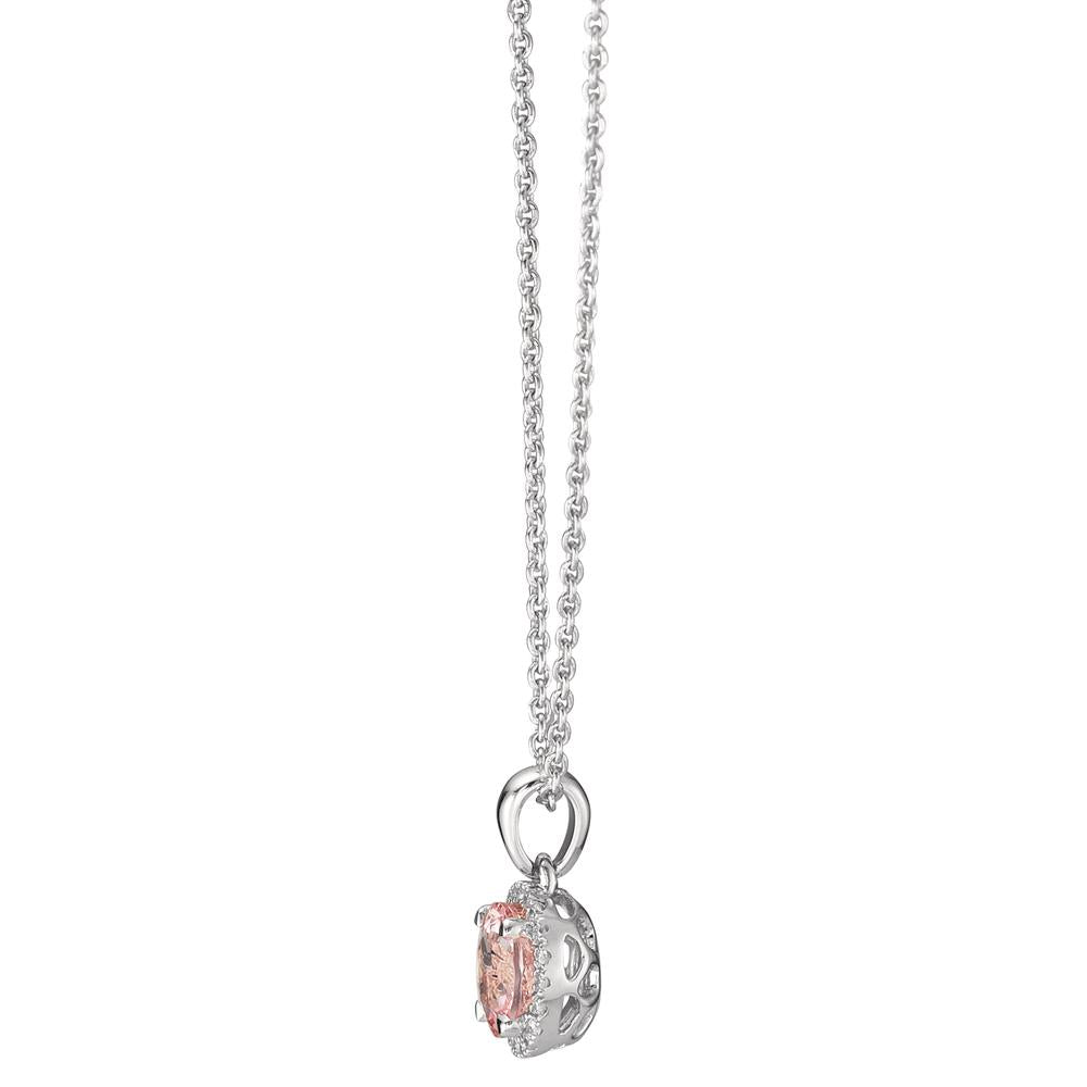 Naszyjnik złoto białe 750/18 K Morganit, Diament 0.06 ct, w-si 42-45 cm