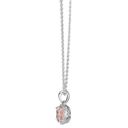 Naszyjnik złoto białe 750/18 K Morganit, Diament 0.06 ct, w-si 42-45 cm