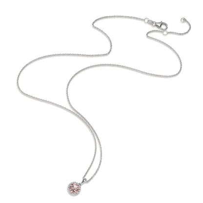 Naszyjnik złoto białe 750/18 K Morganit, Diament 0.06 ct, w-si 42-45 cm