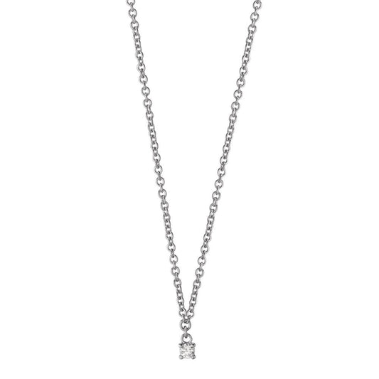 Naszyjnik złoto białe 750/18 K Diament 0.04 ct, w-si 40-42 cm