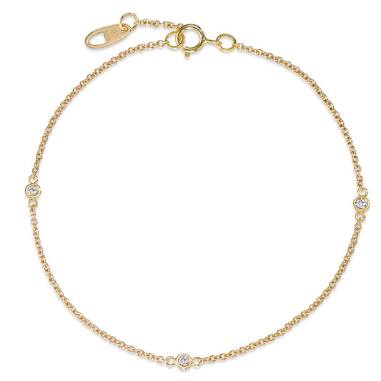 bransoletka złoto żółte 750/18 K Diament 0.06 ct, 3 kamienie, w-si 17.5-19 cm