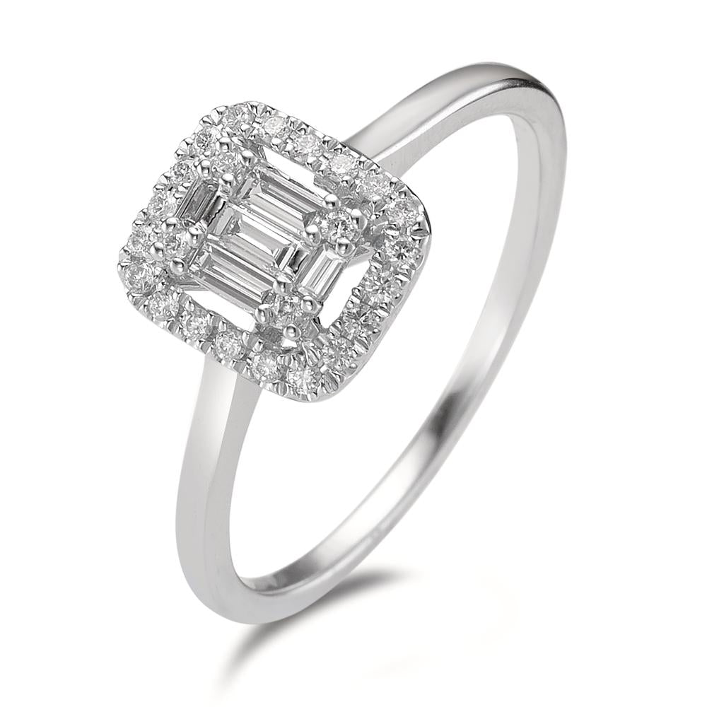 pierścionek zaręczynowy złoto białe 750/18 K Diament 0.32 ct, w-si