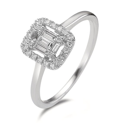 pierścionek zaręczynowy złoto białe 750/18 K Diament 0.32 ct, w-si