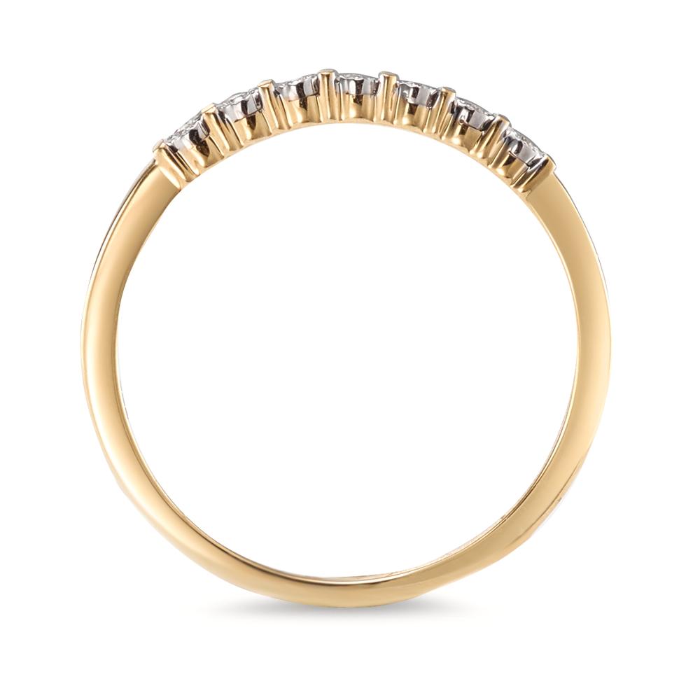 pierścionek pamięci złoto żółte 585/14 K Diament 0.03 ct, 7 kamienie, w-si