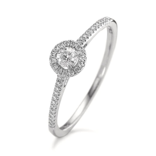 pierścionek zaręczynowy złoto białe 750/18 K Diament 0.21 ct, w-si