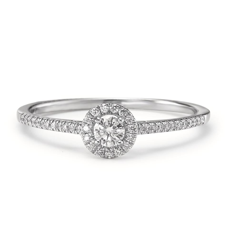 pierścionek zaręczynowy złoto białe 750/18 K Diament 0.21 ct, w-si