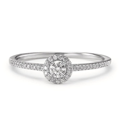 pierścionek zaręczynowy złoto białe 750/18 K Diament 0.21 ct, w-si