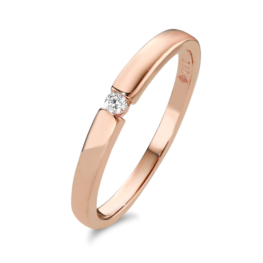 pierścionek zaręczynowy złoto czerwone 585/14 K Diament 0.03 ct, w-si