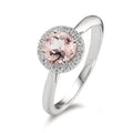 pierścionek złoto białe 750/18 K Morganit, Diament 0.11 ct, w-si