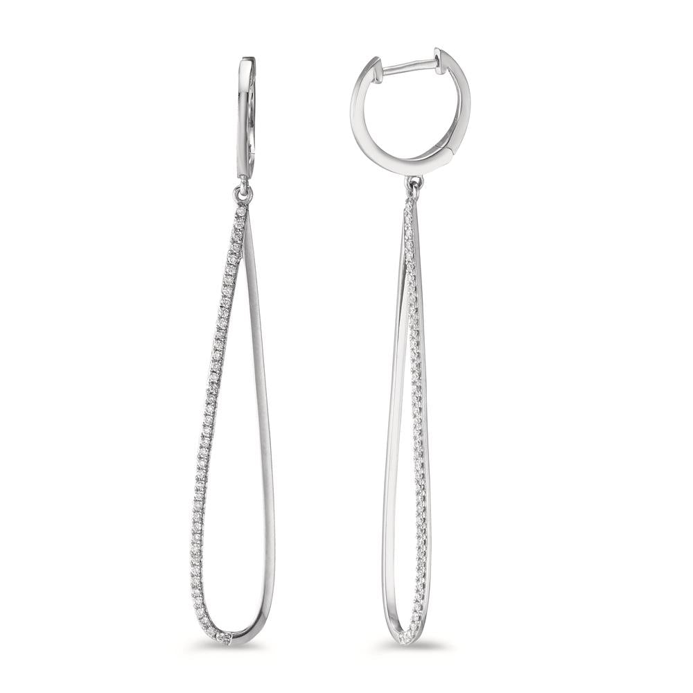 kolczyki wiszące złoto białe 750/18 K Diament 0.29 ct, w-si