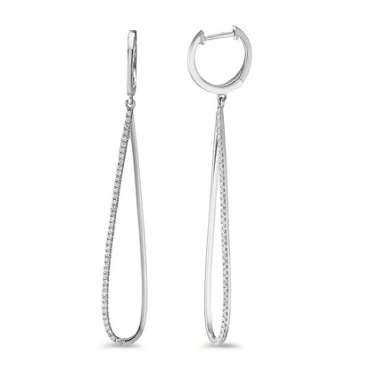 kolczyki wiszące złoto białe 750/18 K Diament 0.29 ct, w-si
