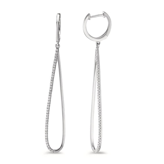 kolczyki wiszące złoto białe 750/18 K Diament 0.29 ct, w-si