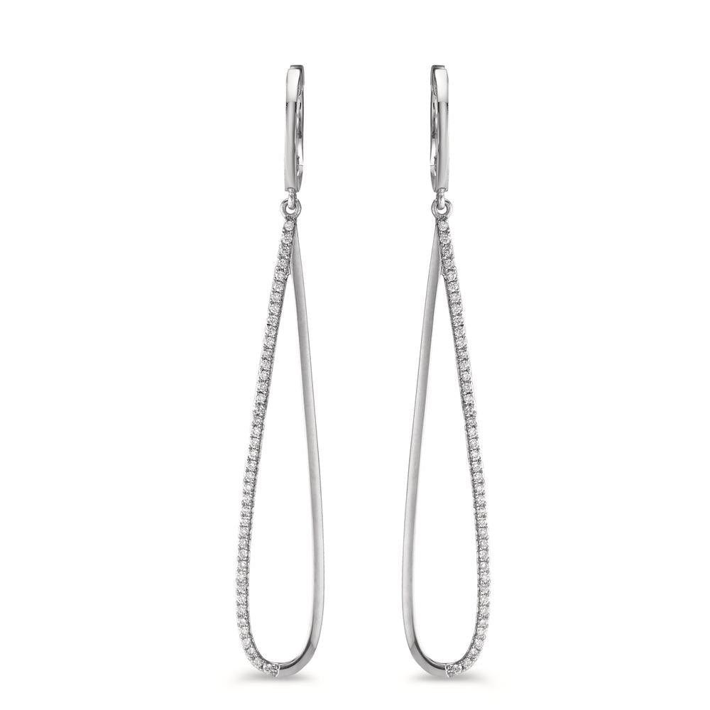 kolczyki wiszące złoto białe 750/18 K Diament 0.29 ct, w-si