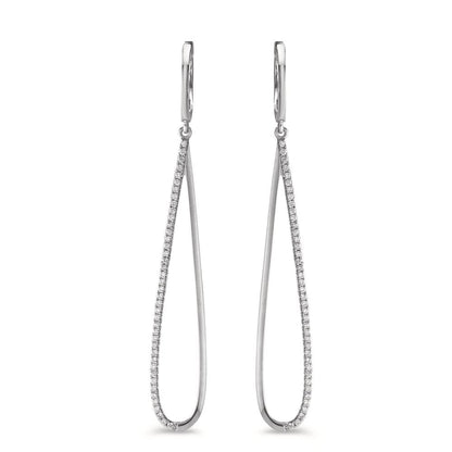 kolczyki wiszące złoto białe 750/18 K Diament 0.29 ct, w-si