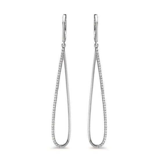 kolczyki wiszące złoto białe 750/18 K Diament 0.29 ct, w-si