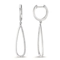 kolczyki wiszące złoto białe 750/18 K Diament 0.14 ct, w-si
