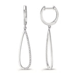 kolczyki wiszące złoto białe 750/18 K Diament 0.14 ct, w-si