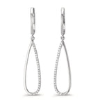 kolczyki wiszące złoto białe 750/18 K Diament 0.14 ct, w-si
