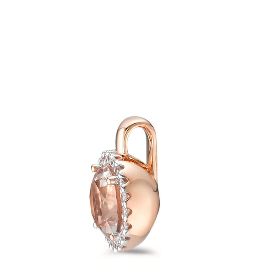 wisiorek złoto czerwone 750/18 K Morganit, Diament 0.10 ct, 20 kamienie, [Brillant], w-si Ø9.5 mm