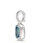 wisiorek złoto białe 750/18 K Topaz London Blue w-si, Diament 0.14 ct, 28 kamienie, [Brillant], w-si