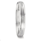 obrączka partnerska złoto białe 750/18 K Diament 0.051 ct, 12 kamienie, w-vsi