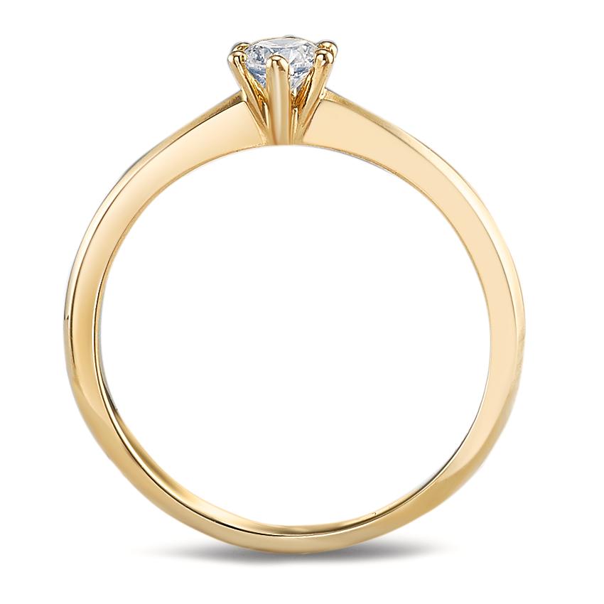 pierścionek zaręczynowy złoto żółte 750/18 K Diament 0.20 ct, w-si