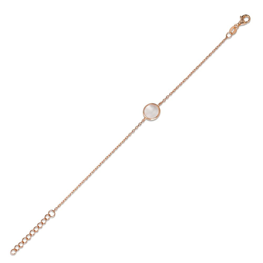 bransoletka srebro róża pozłacany masa perłowa 16-18.5 cm Ø10 mm
